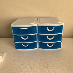 Blue and White Storage Drawers